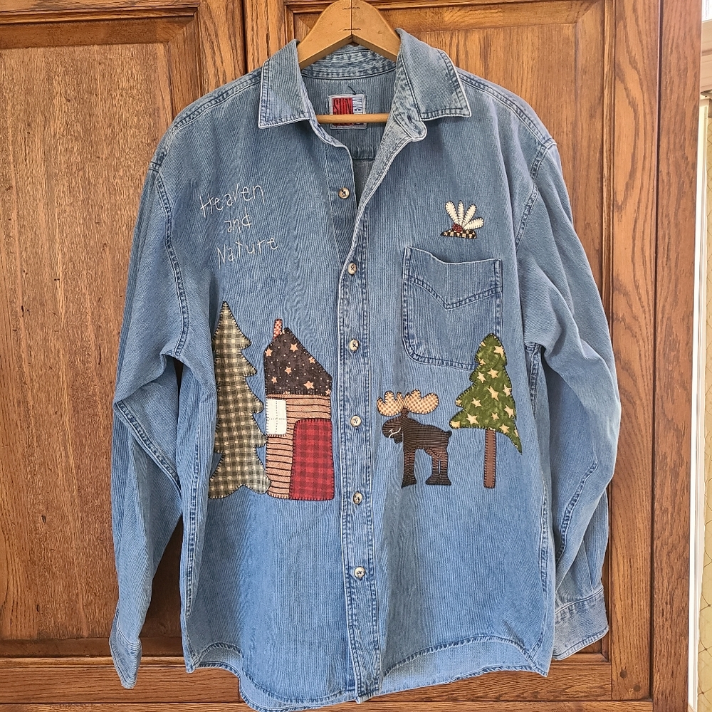Sunbelt Denim vintage button up denim holiday shirt